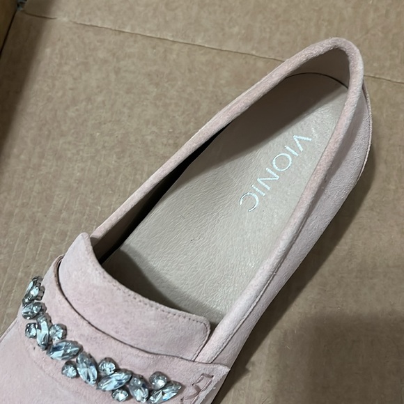 Vionic Gem Bedazzled Blush Pink Loafers - Picture 3 of 12